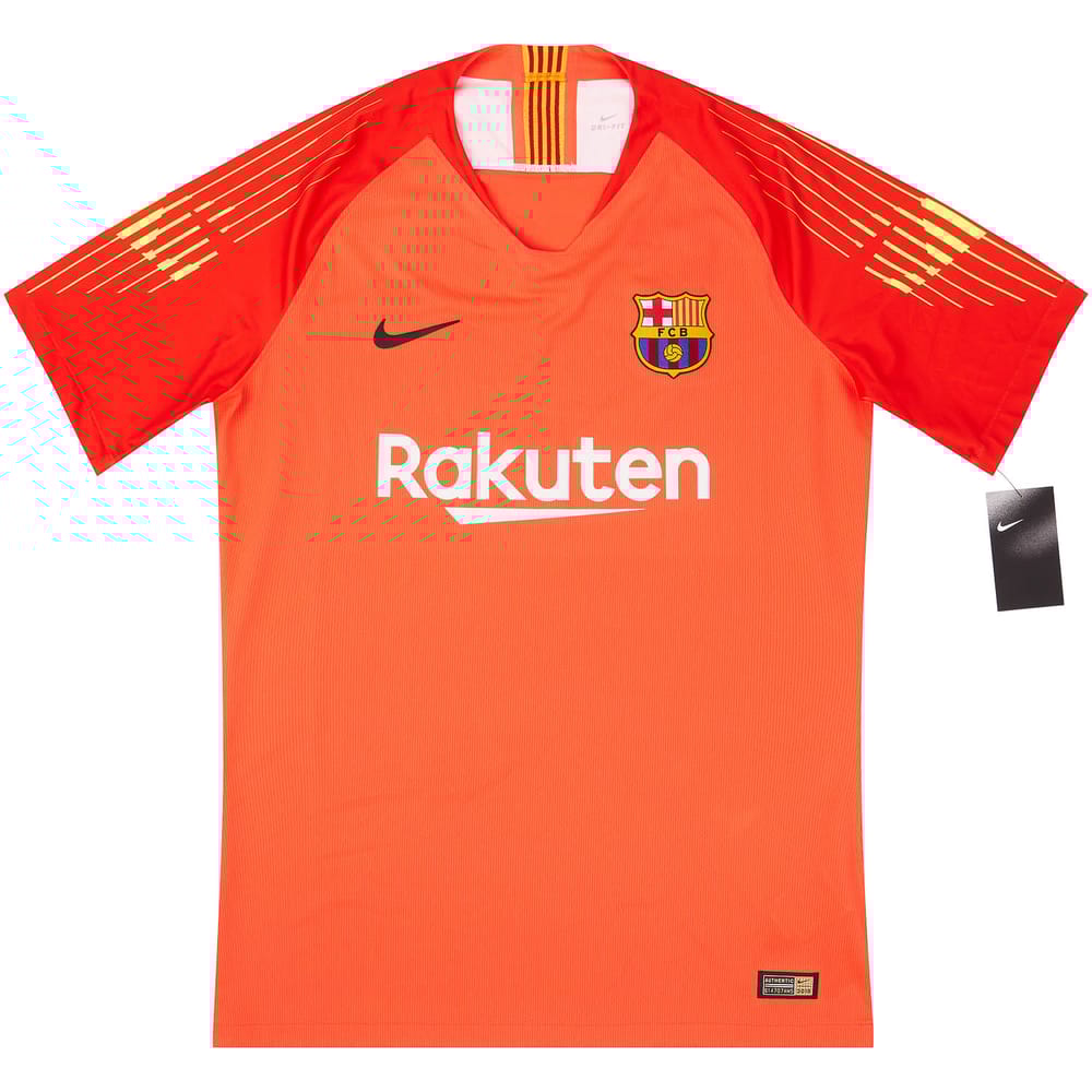2018-19 Barcelona Player Issue GK S/S Shirt L