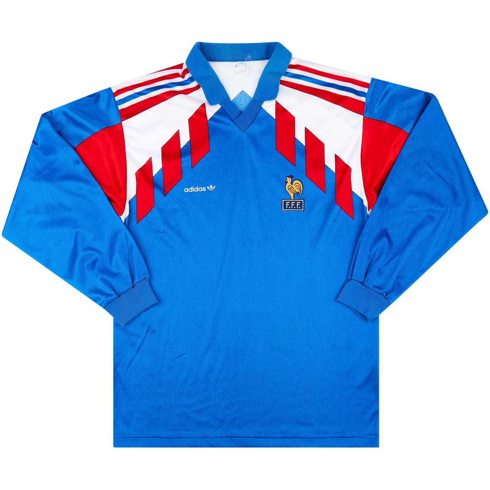 1990-92 France Home L/S Shirt - 7/10 - (L)