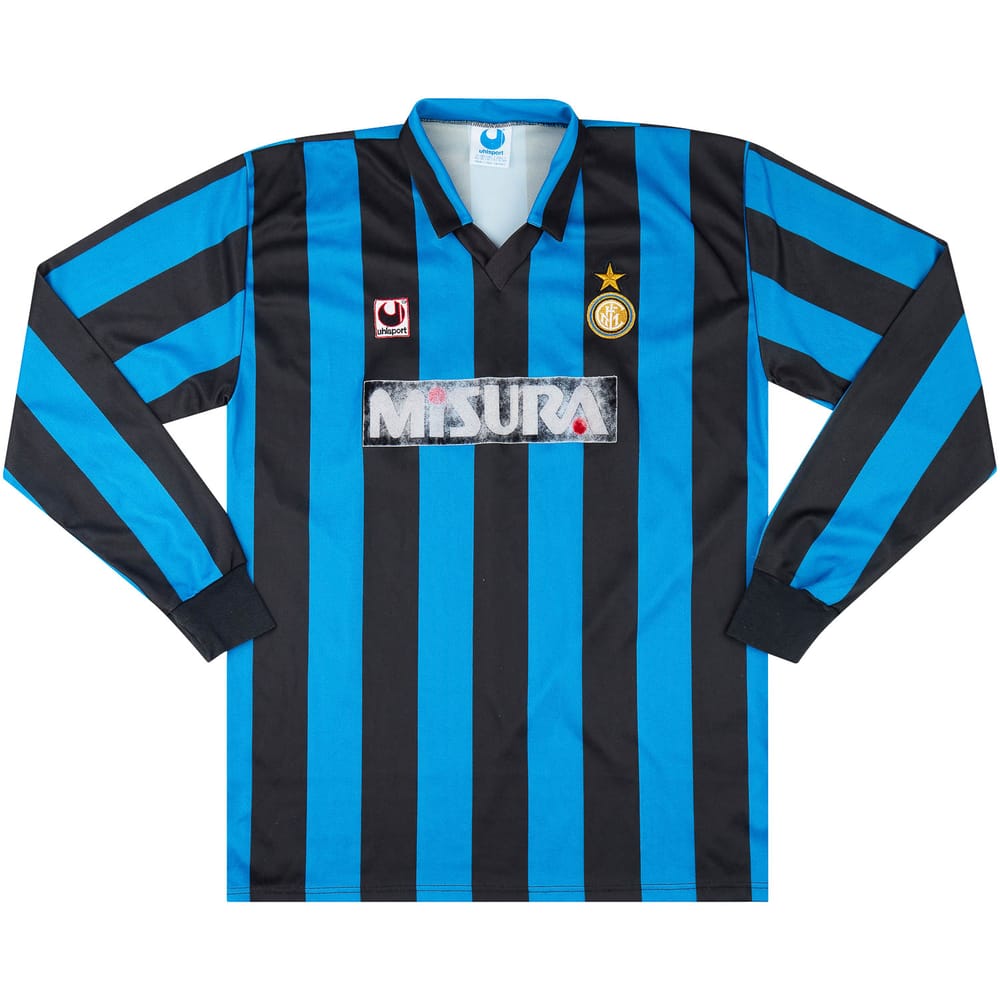 1990-91 Inter Milan Home L/S Shirt - 6/10 - (XL)