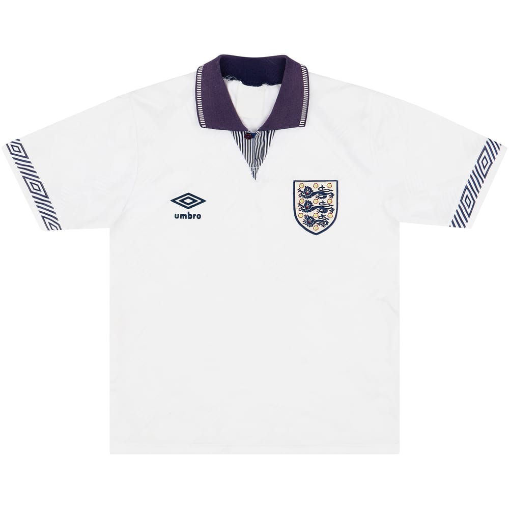 1990-92 England Home Shirt - 7/10 - (L.Boys)