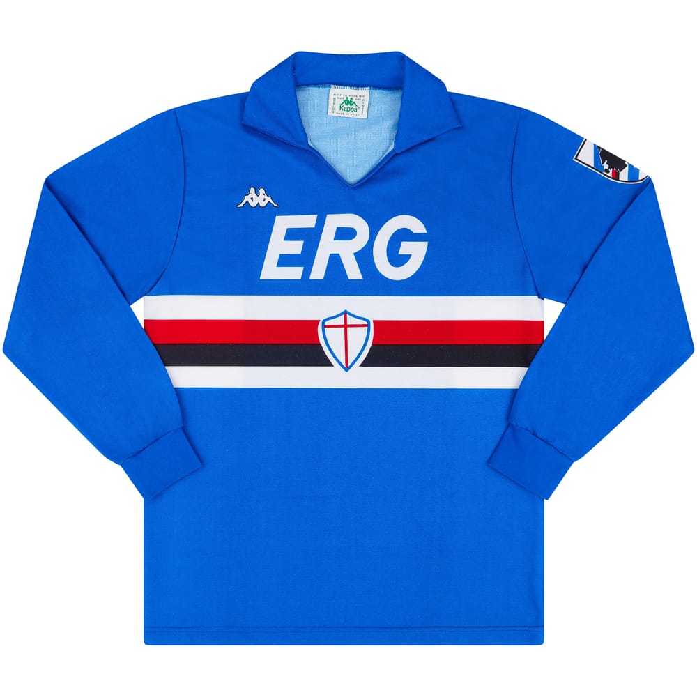1989-90 Sampdoria Home L/S Shirt - 9/10 - (L)