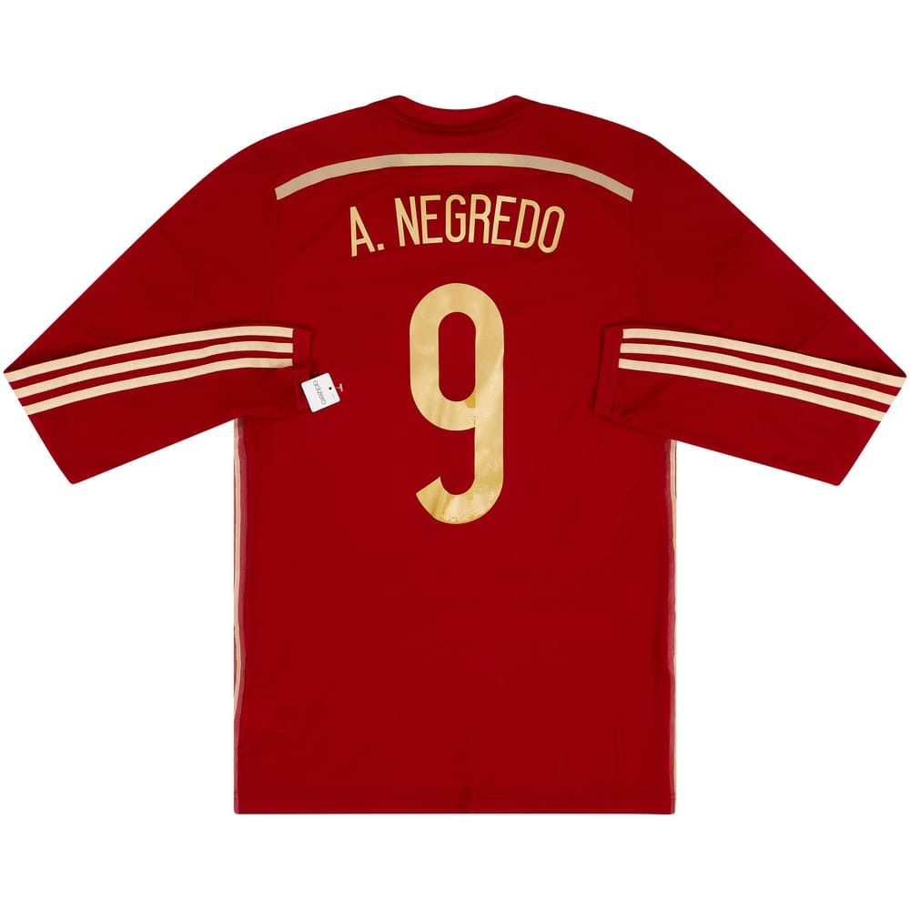 2013-15 Spain Player Issue Home L/S Shirt A.Negredo #9 (M)
