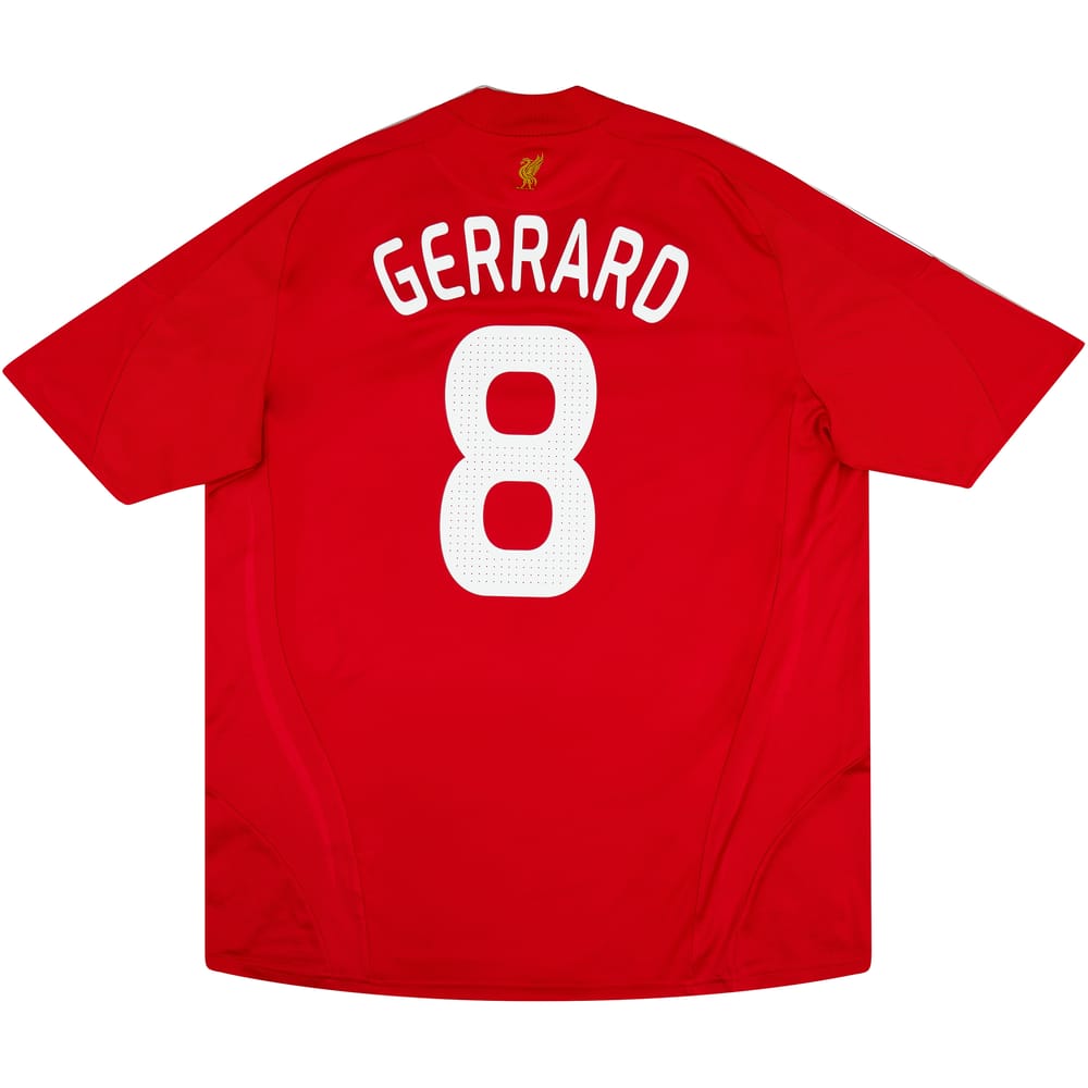 2008-10 Liverpool Home Shirt Gerrard #8 - Very Good 7/10 - (XXL)