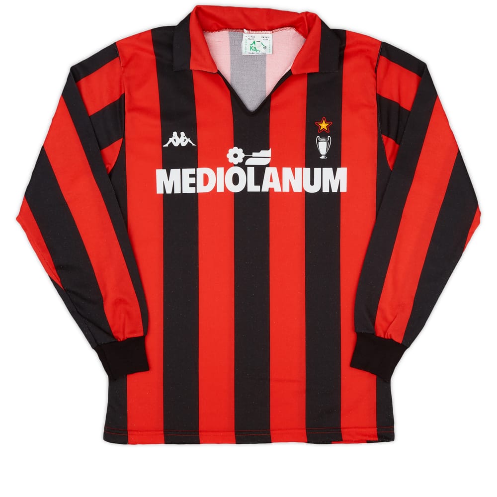 1989-90 AC Milan Home L/S Shirt - 8/10 - (S)