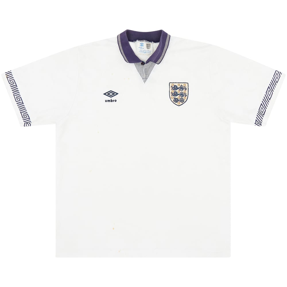 1990-92 England Home Shirt - 5/10 - (XL)