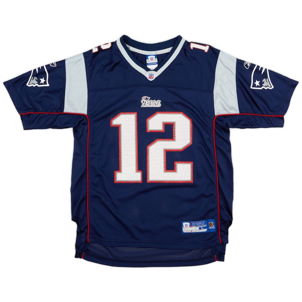2005-06 New England Patriots Brady #12 Reebok On Field Home Jersey (Excellent) L.Kids
