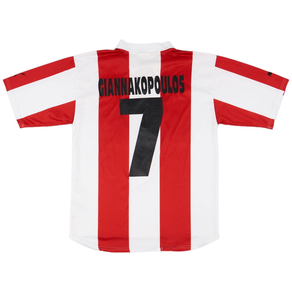 1999-00 Olympiakos Home Shirt Giannakopoulos #7 - 9/10 - (M)