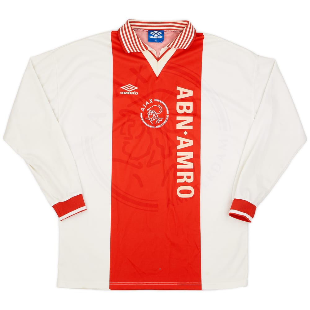 1995-96 Ajax Player Issue Home L/S Shirt - 7/10 - (XL)