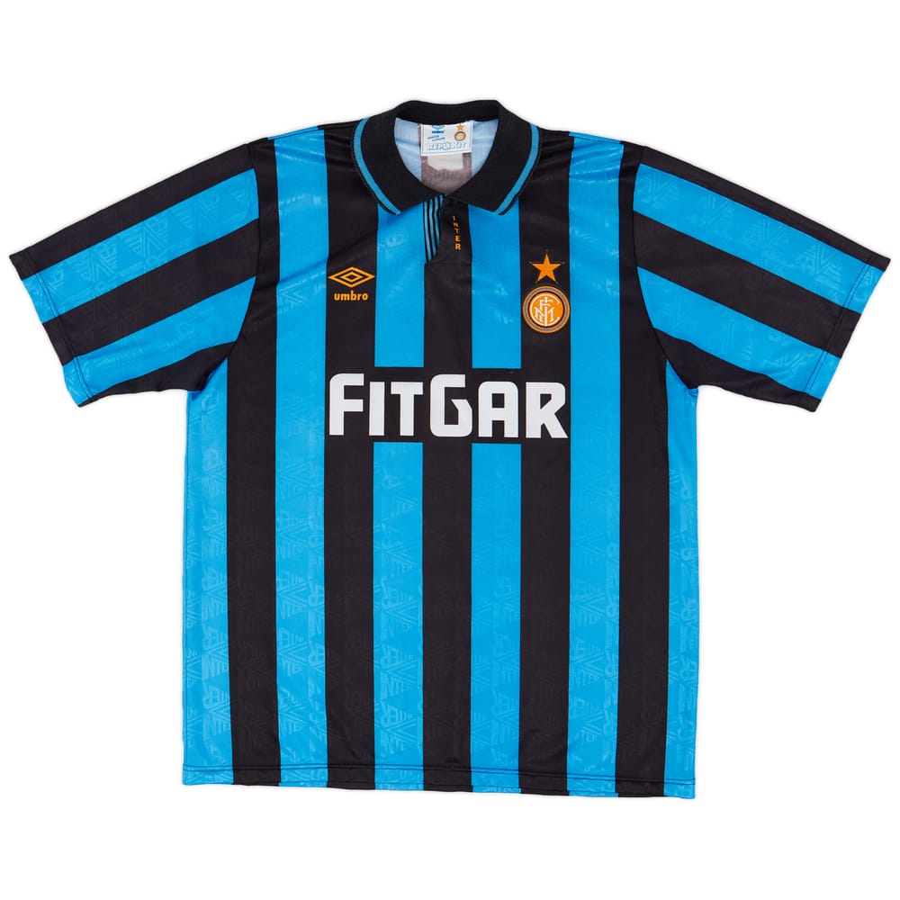 1991-92 Inter Milan Home Shirt - 9/10 - (L)