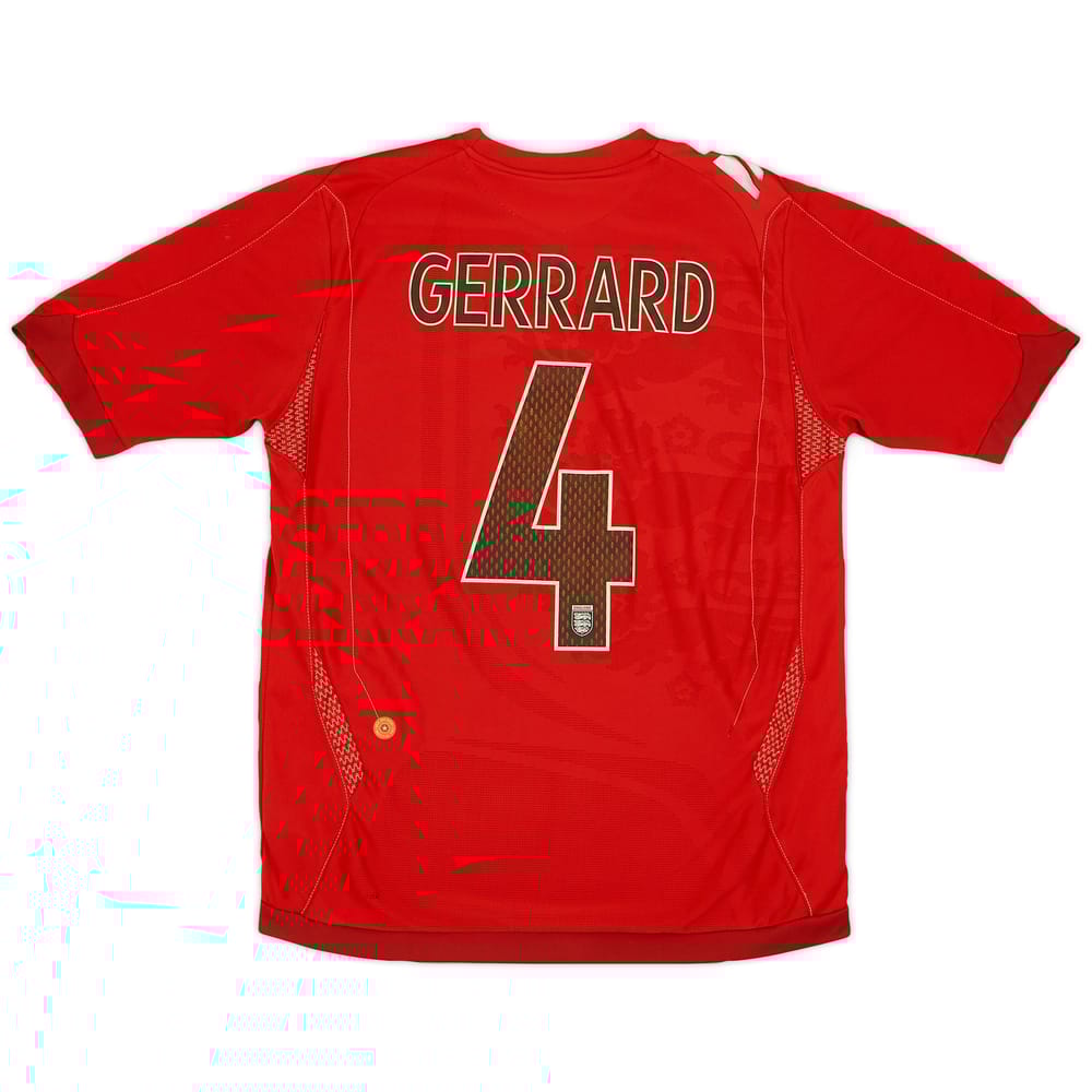 2006-08 England Away Shirt Gerrard #4 - 5/10 - (M)