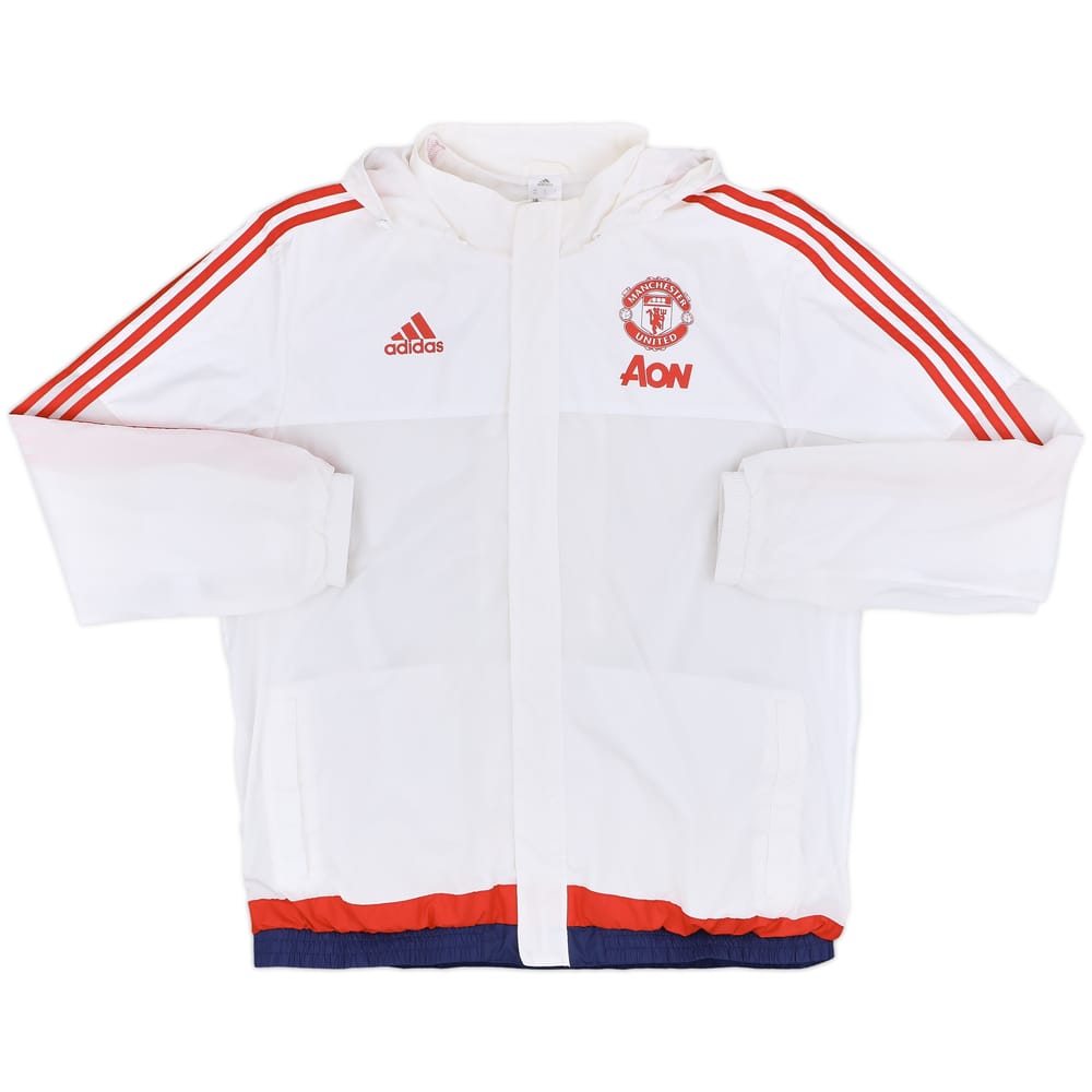 2015-16 Manchester United adidas Hooded Rain Jacket - 9/10 - (XXL)