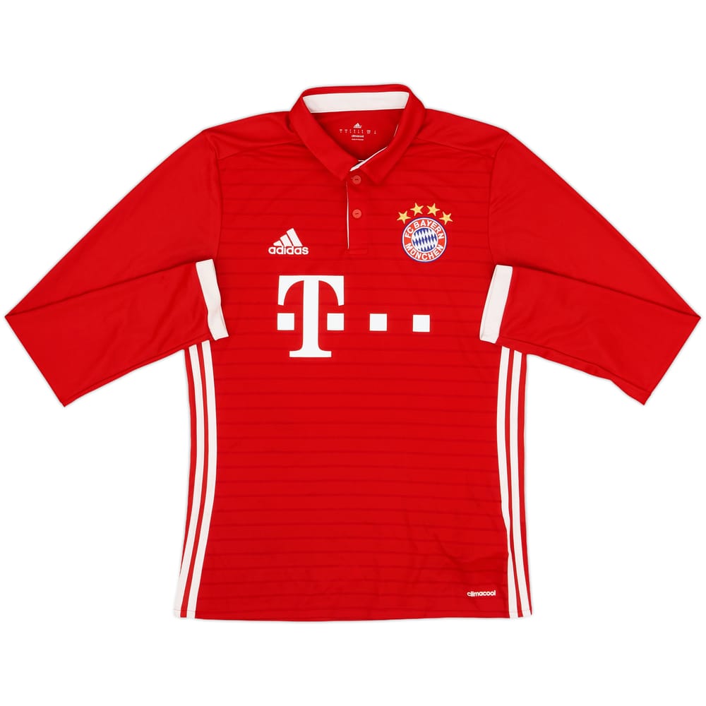 2016-17 Bayern Munich Home L/S Shirt - 8/10 - (S)