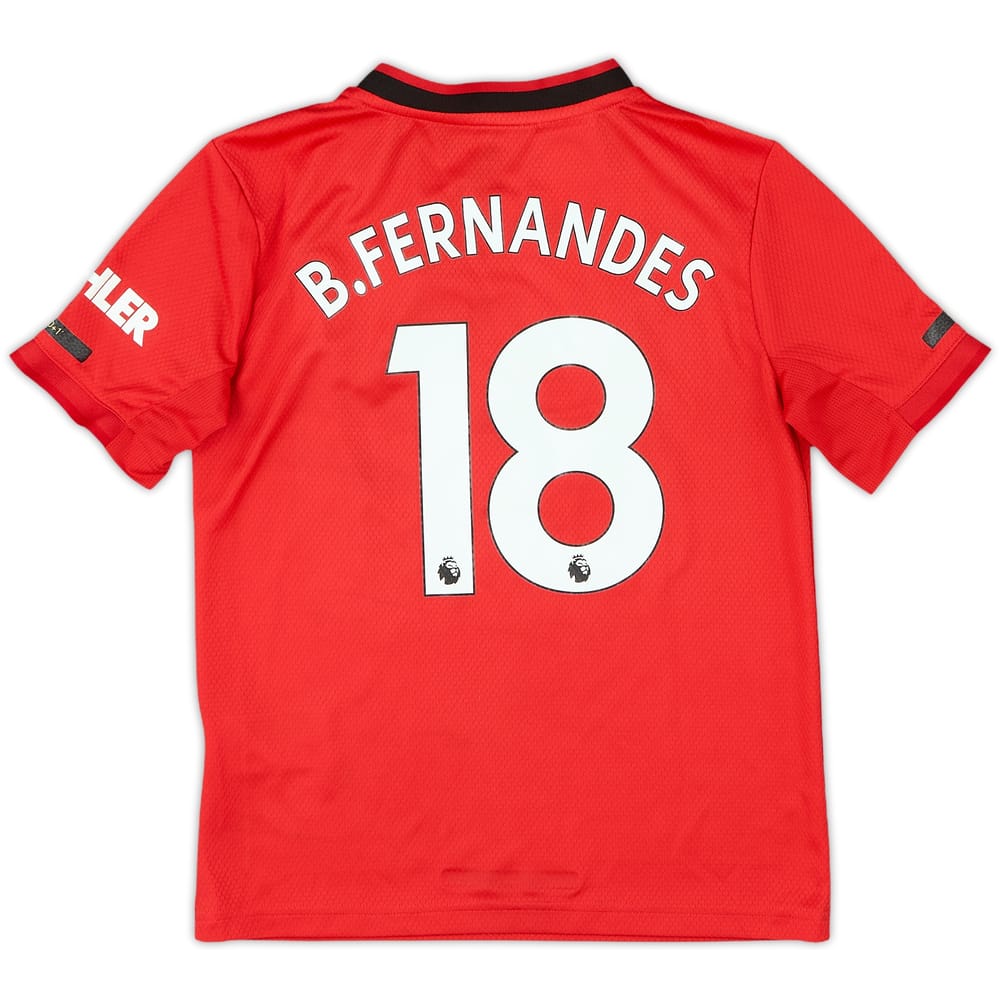 2019-20 Manchester United Home Shirt B.Fernandes #18 - 8/10 - (S.Boys)