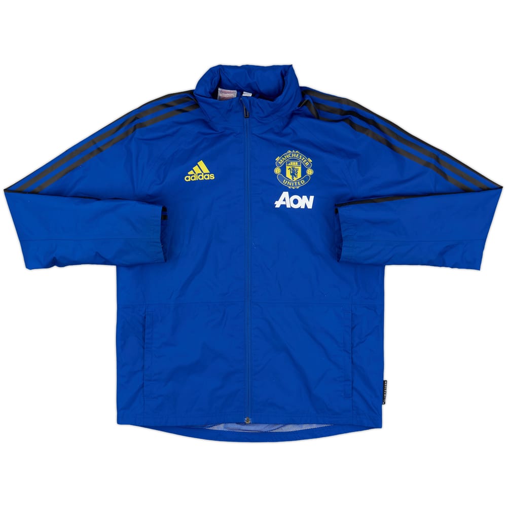 2019-20 Manchester United adidas Hooded Rain Jacket - 8/10 - (L.Boys)