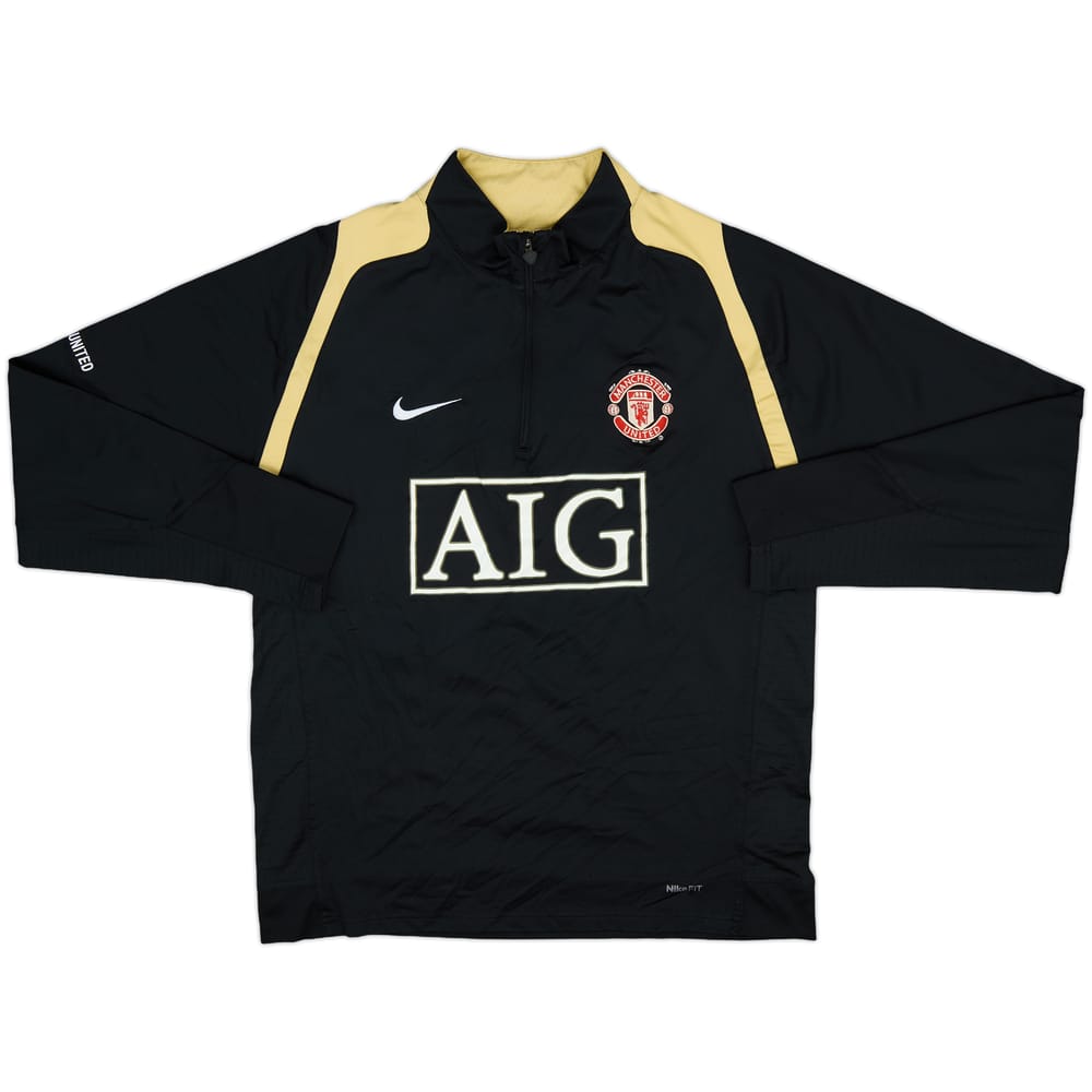 2007-08 Manchester United Nike 1/4 Zip Drill Top - 8/10 - (M)