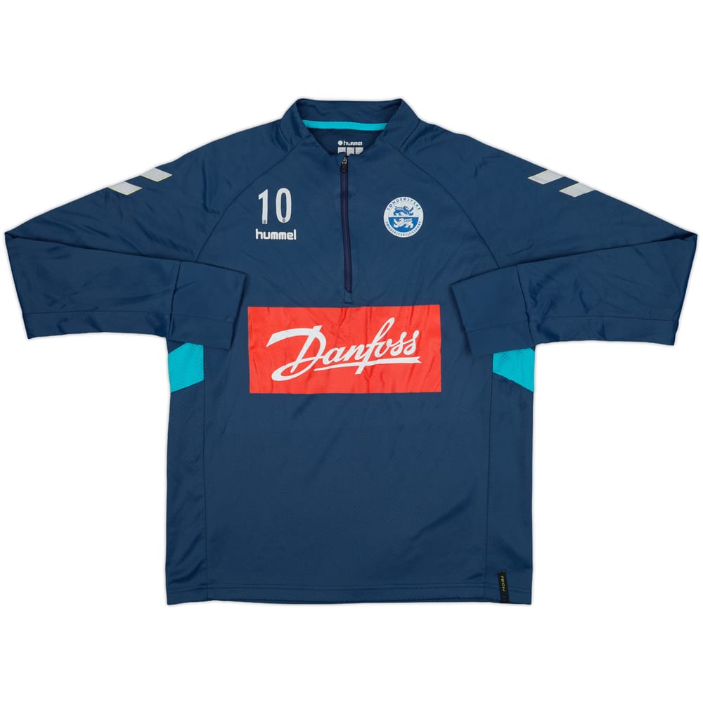 2019-20 Sonderjyske Hummel Player Issue 1/4 Zip Drill Top #10 - 5/10 - (L)