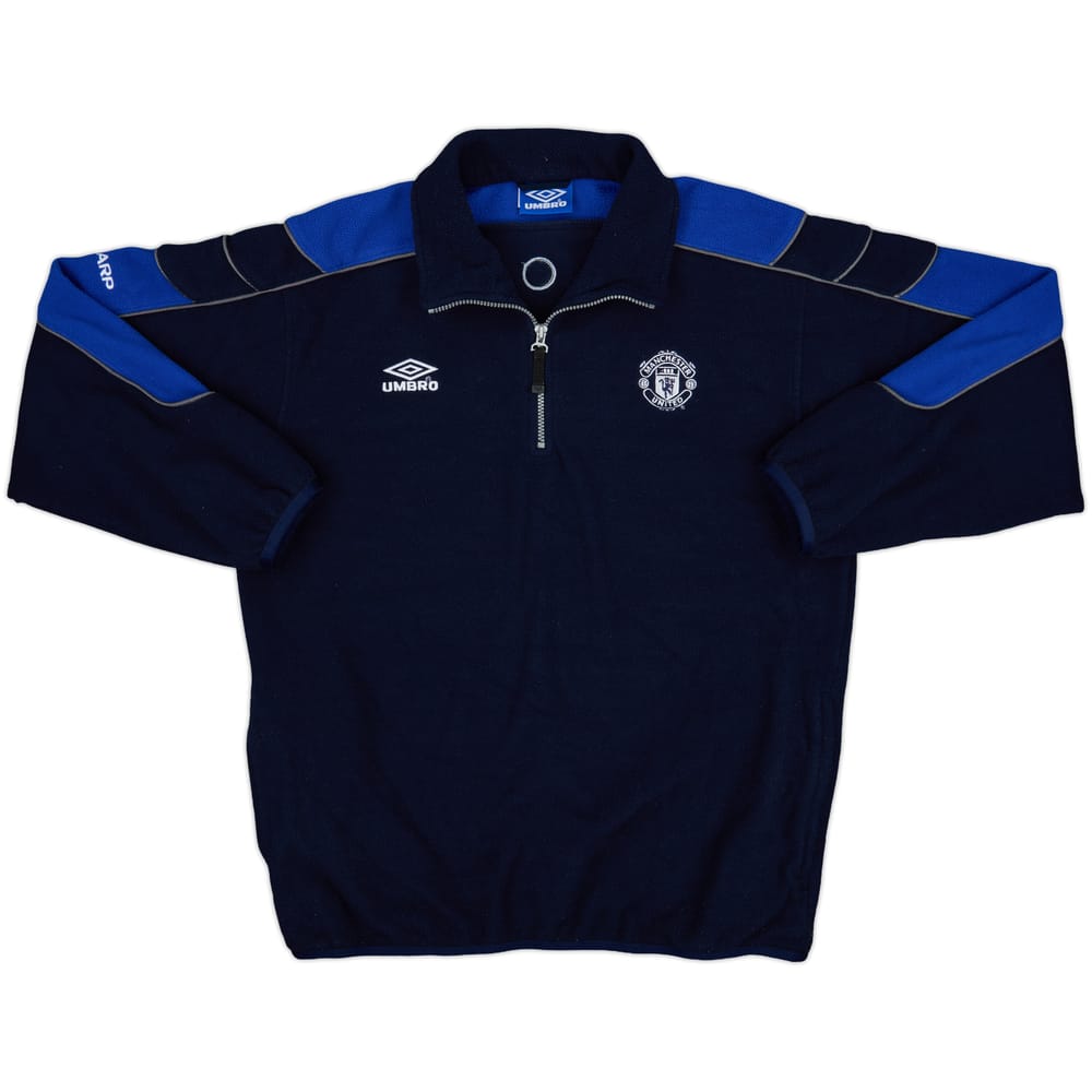 2000-02 Manchester United Umbro 1/4 Zip Fleece Top - 8/10 - (XL)