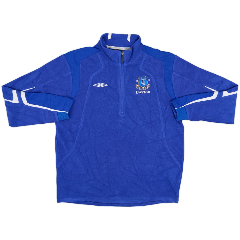2007-08 Everton Umbro Fleece 1/4 Zip Training Top - 8/10 - (L)