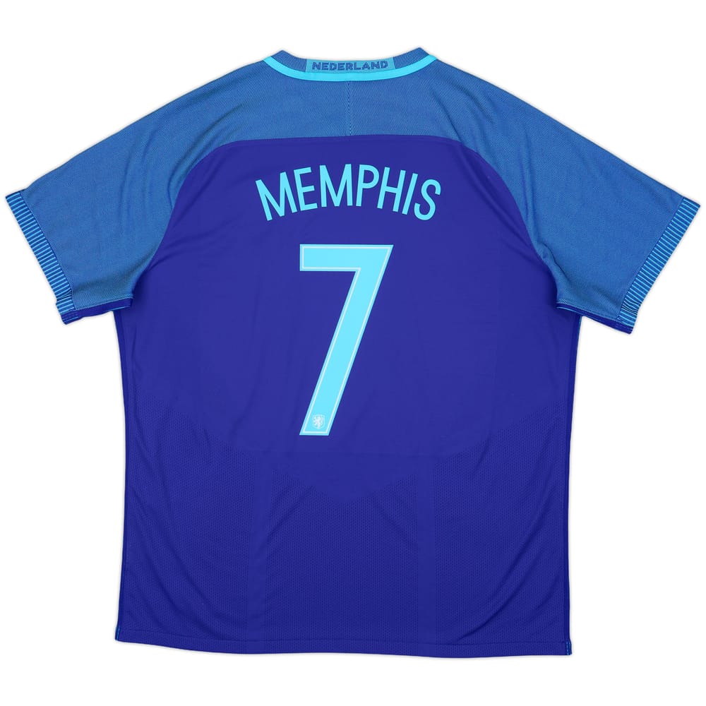 2016 Netherlands Authentic Away Shirt Memphis #7 - 9/10 - (XXL)