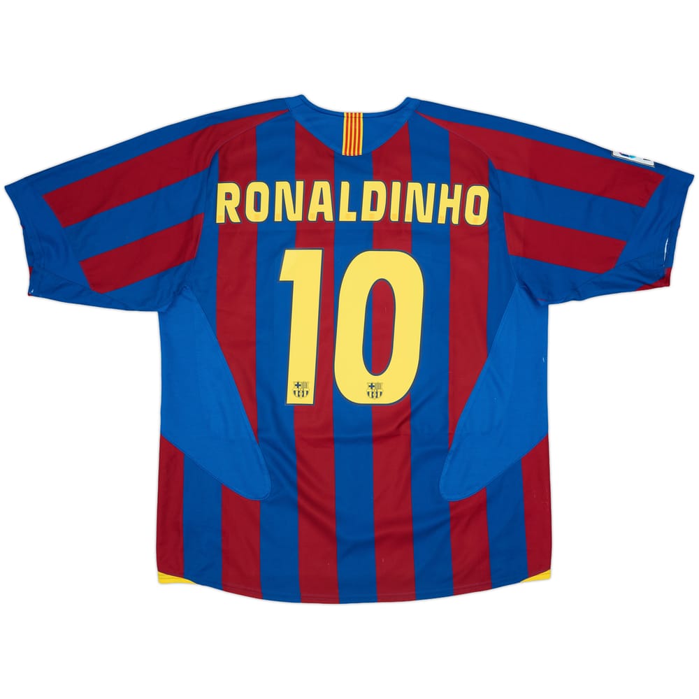 2005-06 Barcelona Home Shirt Ronaldinho #10 - 6/10 - (XL)