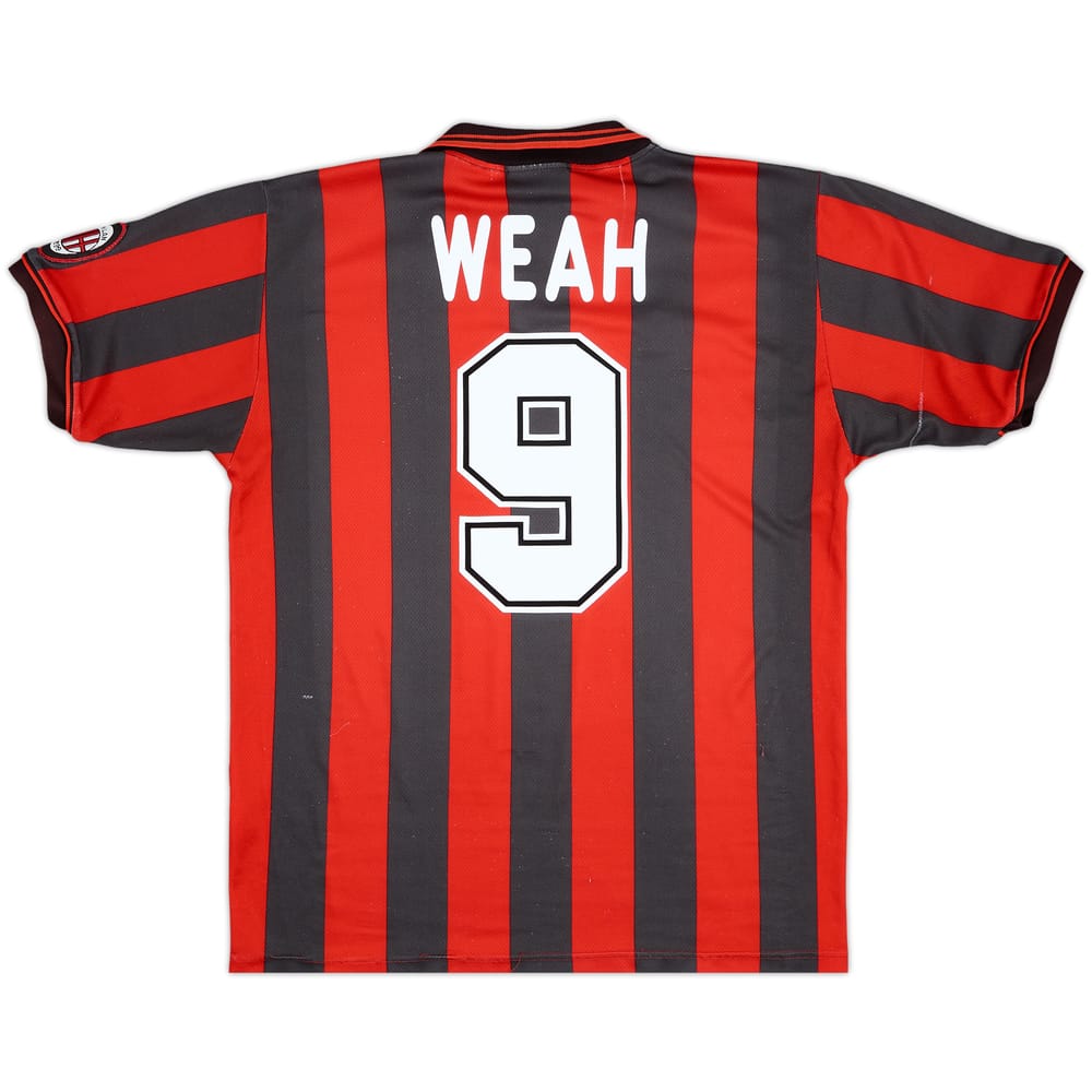 1996-97 AC Milan Home Shirt Weah #9 - 8/10 - (L)