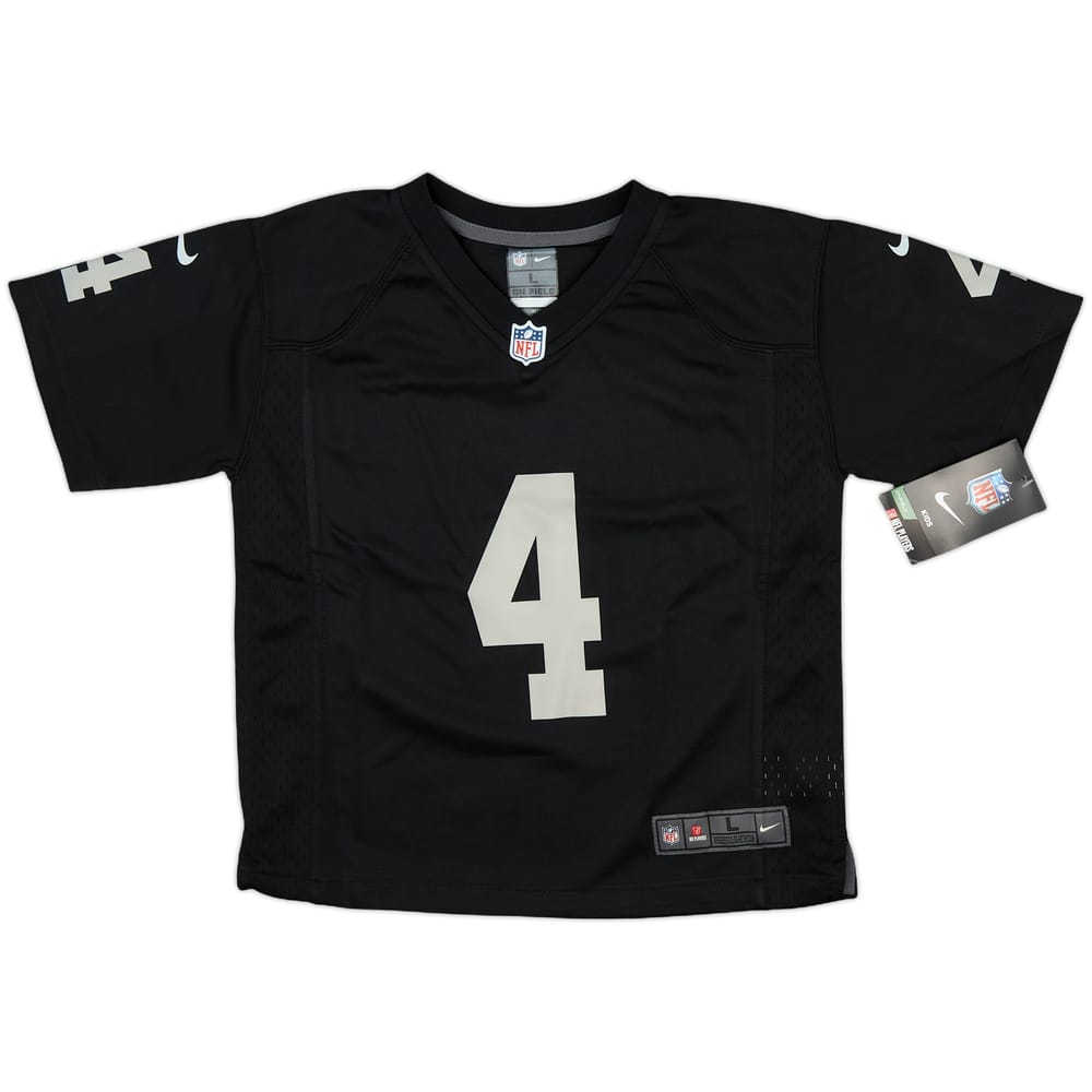 2014-19 Oakland Raiders Carr #4 Nike Game Home Jersey (S.Boys)
