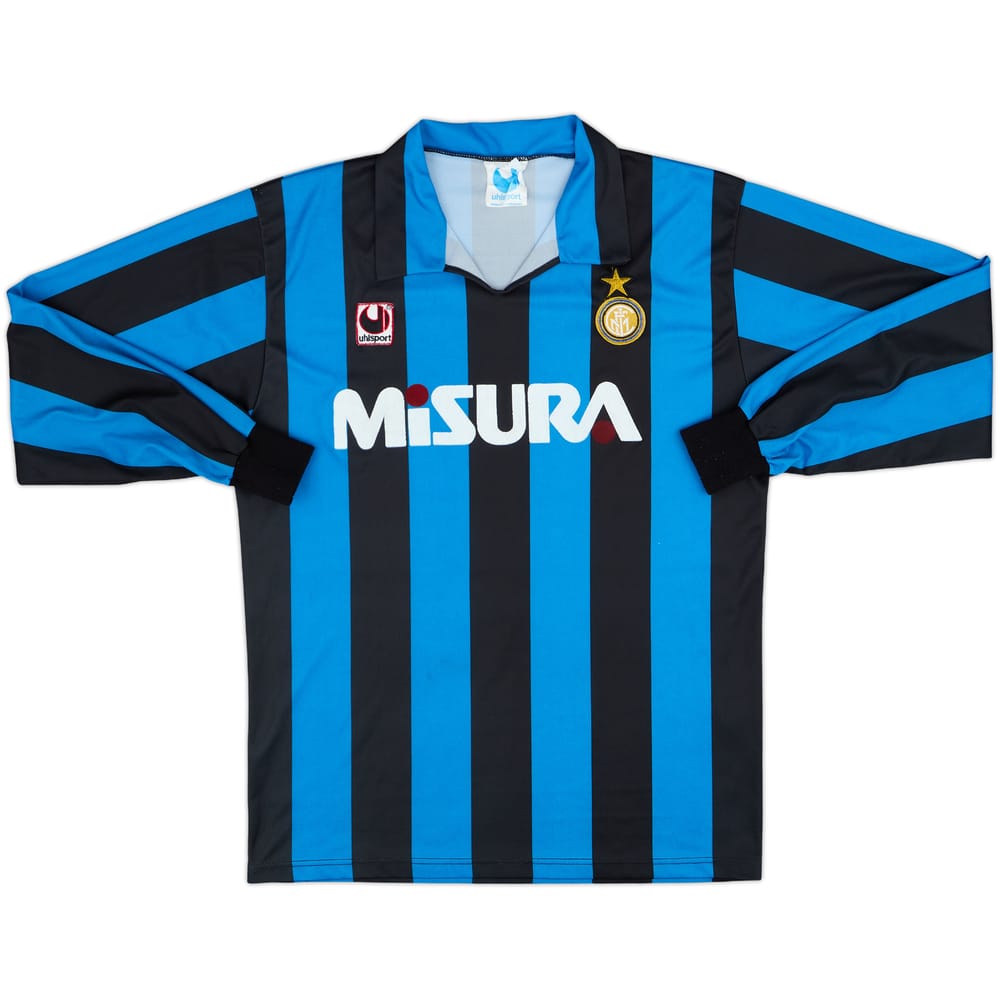 1990-91 Inter Milan Home L/S Shirt - 9/10 - (L)
