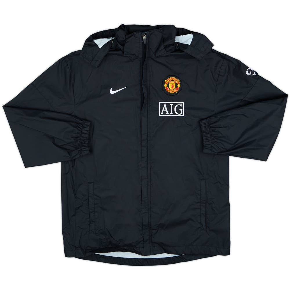 2008-09 Manchester United Nike Hooded Rain Jacket - 8/10 - (XL.Boys)