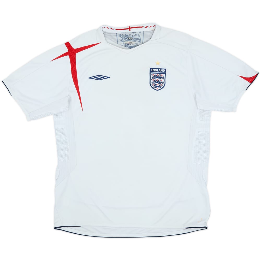 2005-07 England Home Shirt - 5/10 - (XL)