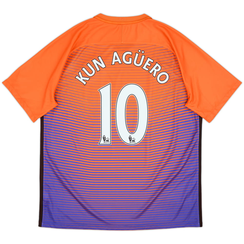 2016-17 Manchester City Third Shirt Kun Aguero #10 - 9/10 - (XL)