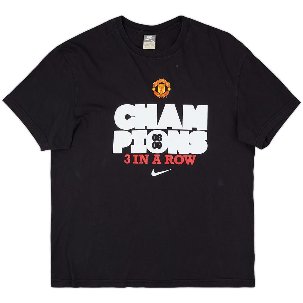 2008-09 Manchester United Champions Nike Cotton Tee - 8/10 - (XL)