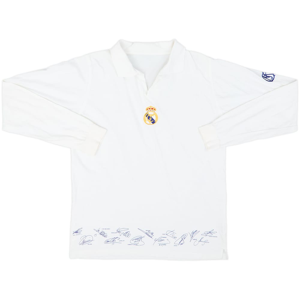 2002-03 Real Madrid 'Signed' Cotton L/S Shirt - 9/10 - (M)