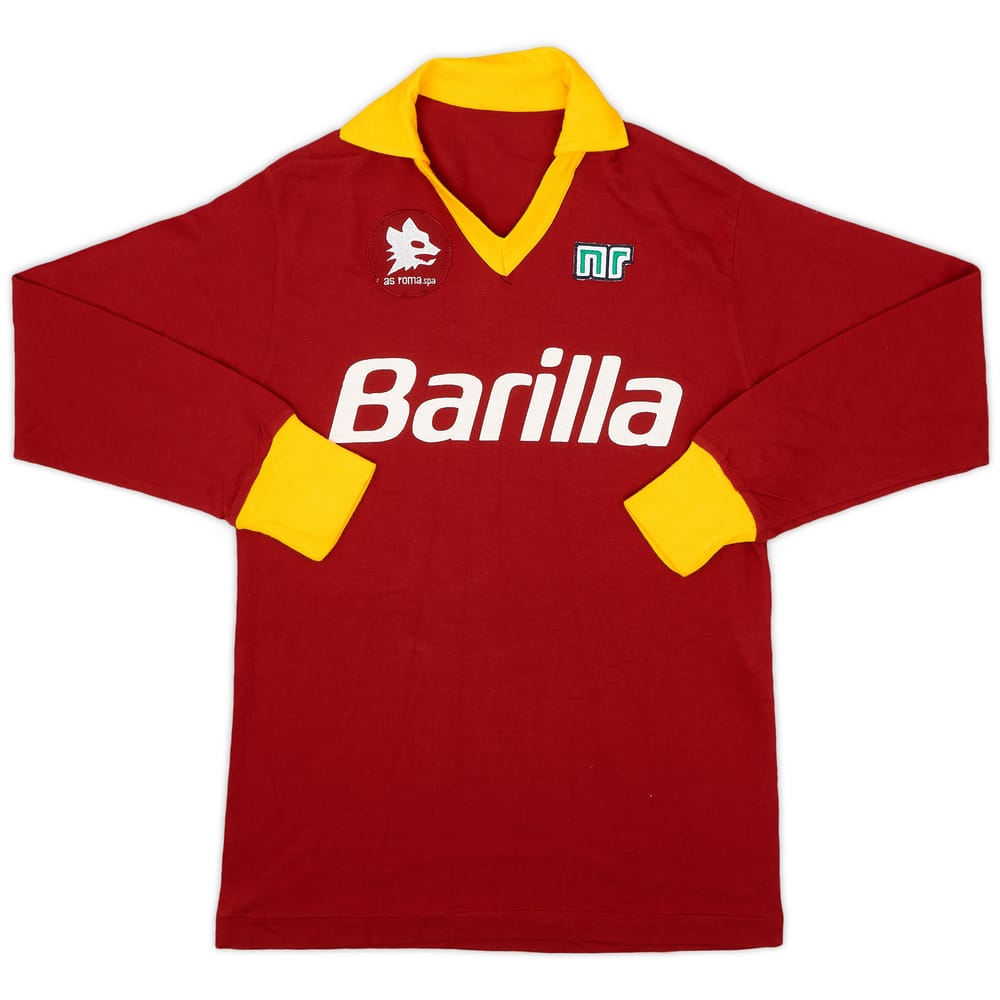 1988-89 Roma Home L/S Shirt - 9/10 - (L)