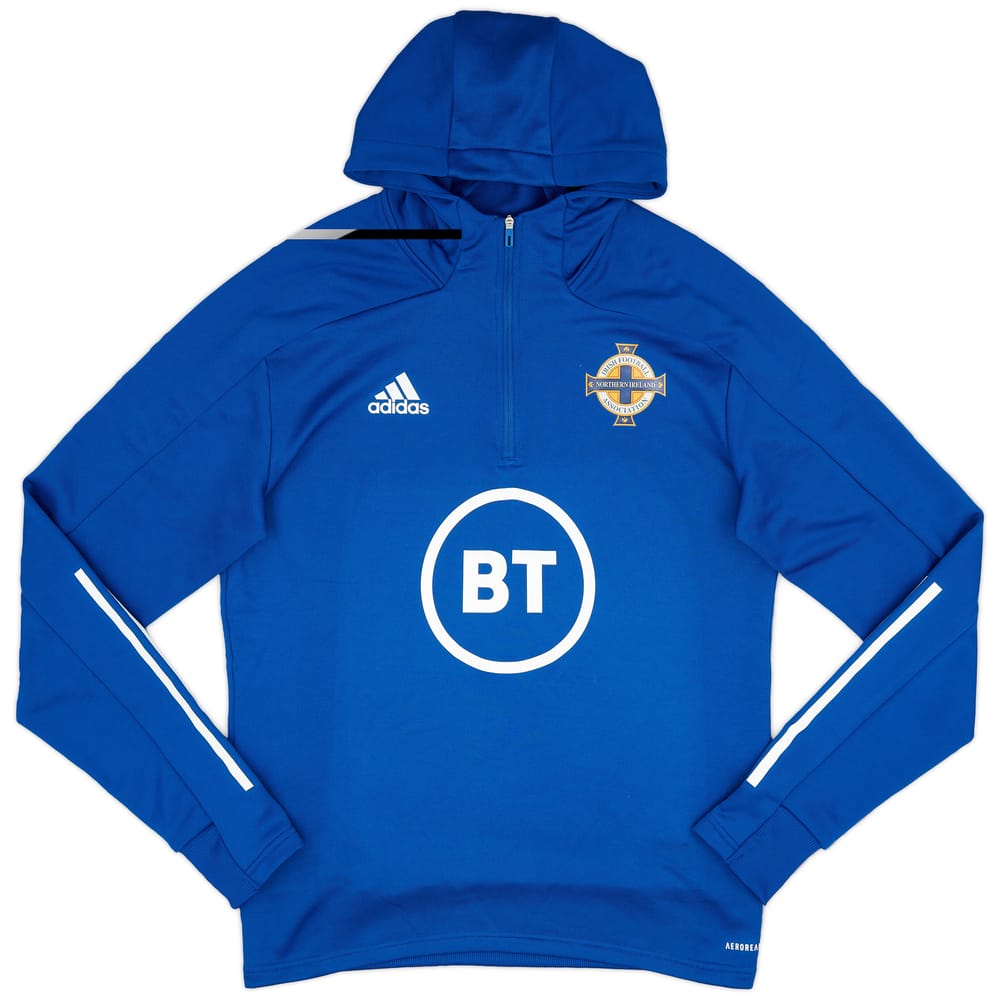 2019-20 Northern Ireland adidas 1/4 Zip Hooded Training Top - 9/10 - (M)