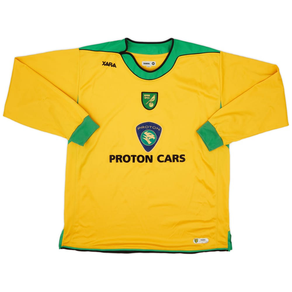 2005-06 Norwich Home L/S Shirt - 9/10 - (XL)