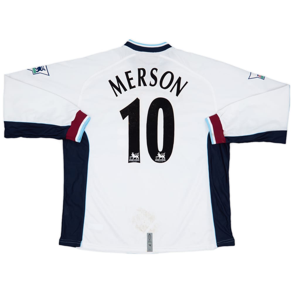 2000-01 Aston Villa Match Worn Third L/S Shirt Merson #10