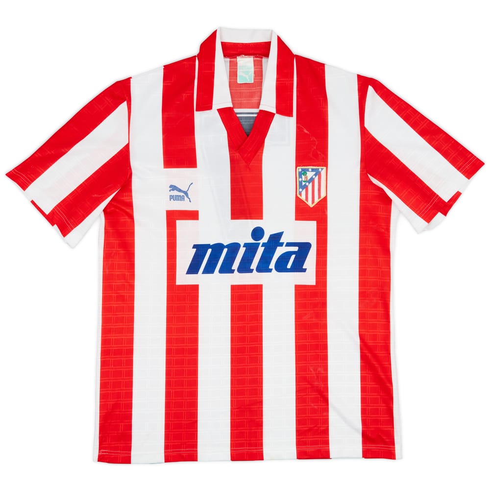 1988-89 Atletico Madrid Match Issue Home Shirt #7