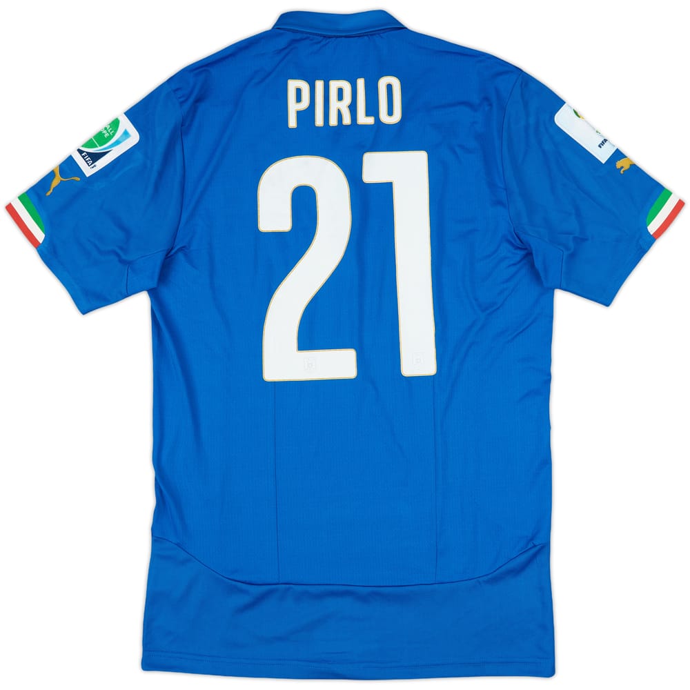 2014-15 Italy Player Issue Home Shirt Pirlo #21 - 9/10 - (M)