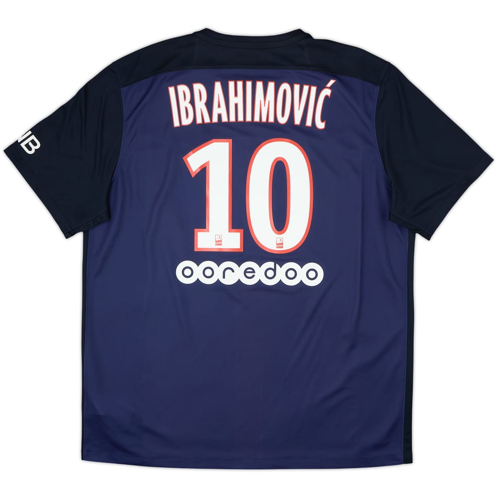 2015-16 Paris Saint-Germain Home Shirt Ibrahimovic #10 - 6/10 - (S)