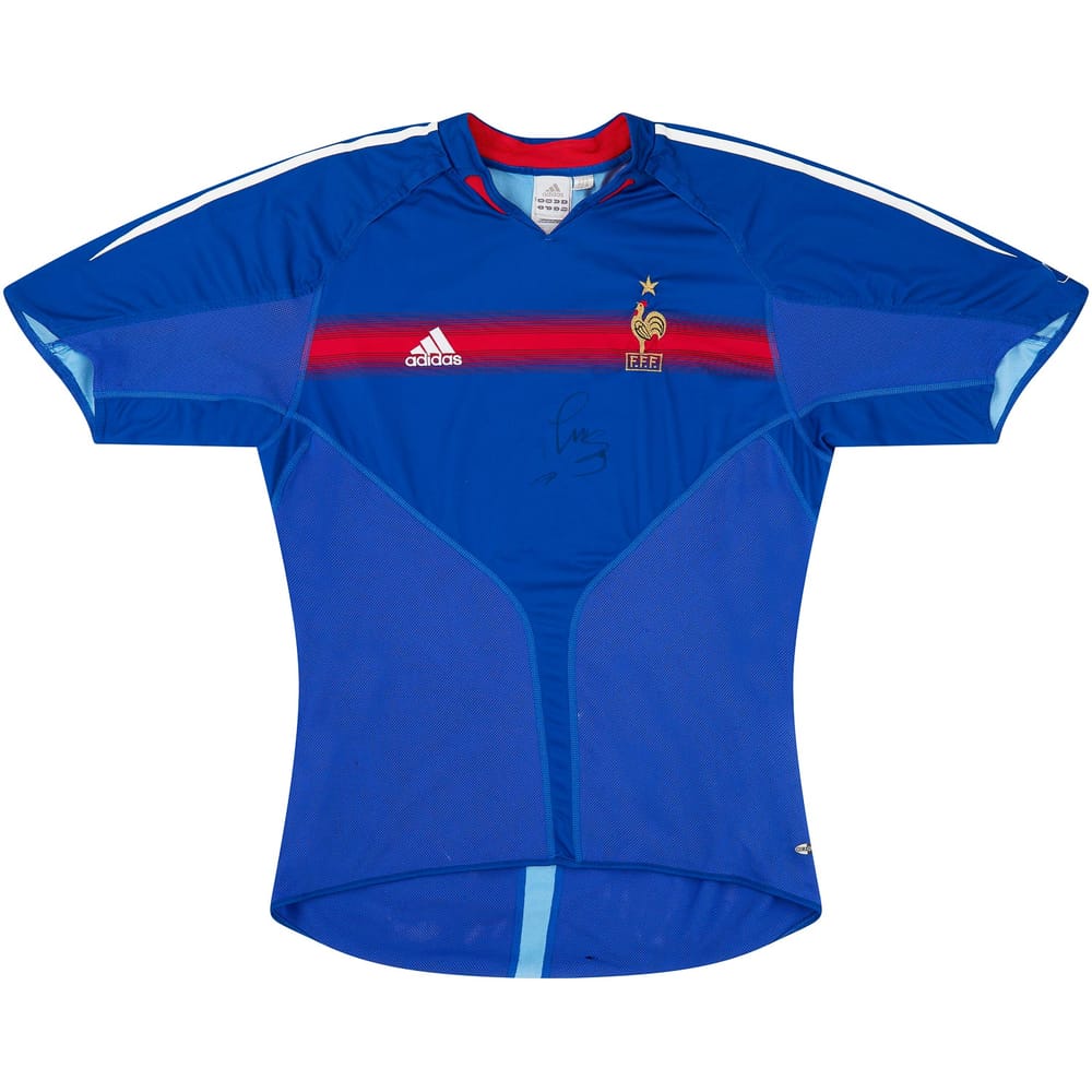 2004-06 France Signed Home Shirt - 5/10 - (L)