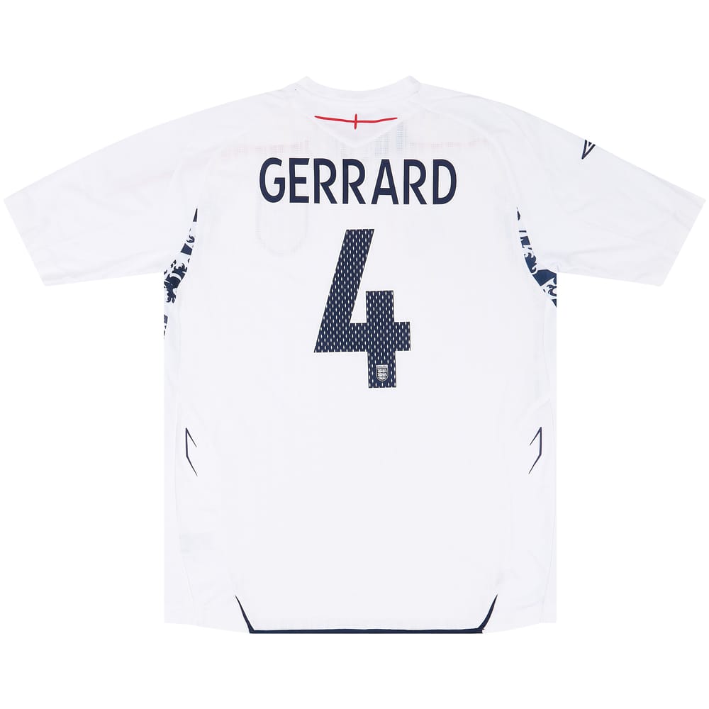 2007-09 England Home Shirt Gerrard #4 - 8/10 - (XL)