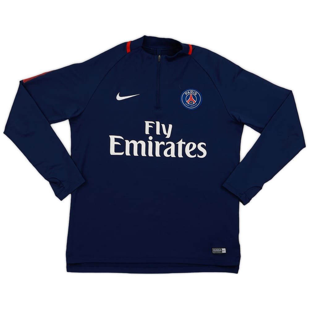 2017-18 Paris Saint-Germain Nike 1/4 Zip Training Top - 7/10 - (L)