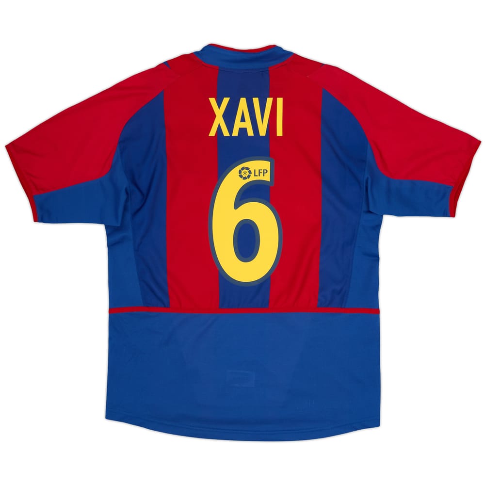2002-03 Barcelona Home Shirt Xavi #6 - 8/10 - (M)