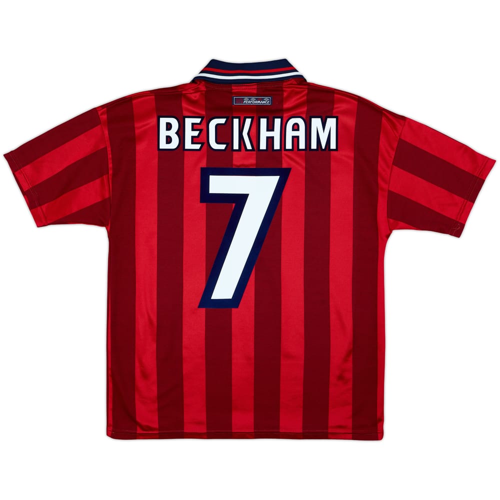 1997-99 England Away Shirt Beckham #7 - 8/10 - (Y)