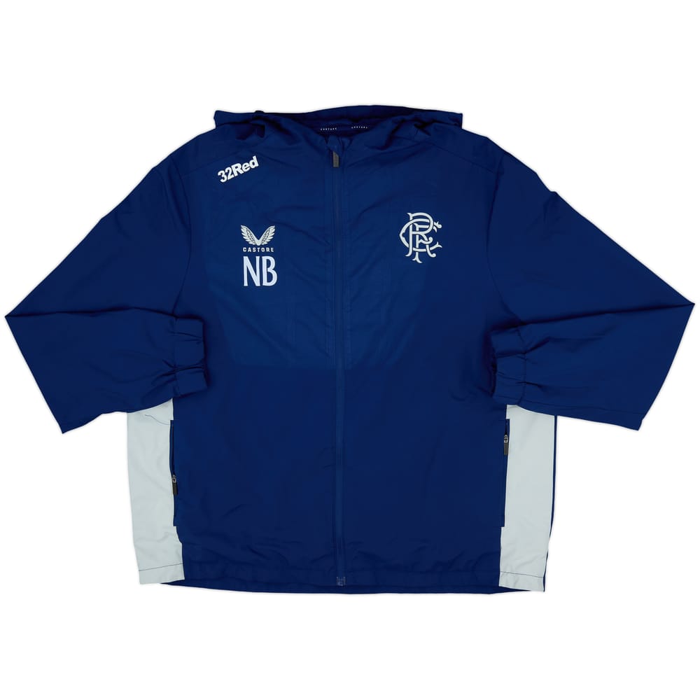 2022-23 Rangers Castore Staff Issue Hooded Rain Jacket NB - 9/10 - (XXL)