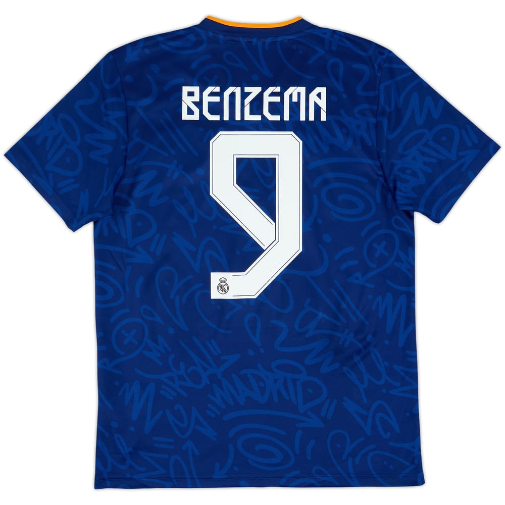 2021-22 Real Madrid Away Shirt Benzema #9 - 6/10 - (M)