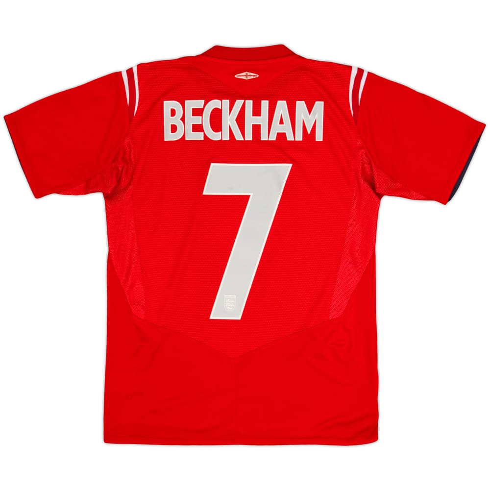 2004-06 England Away Shirt Beckham #7 - 7/10 - (XL.Boys)