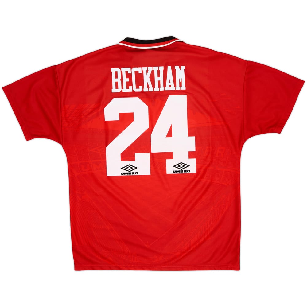 1994-96 Manchester United Home Shirt Beckham #24 - 7/10 - (L)