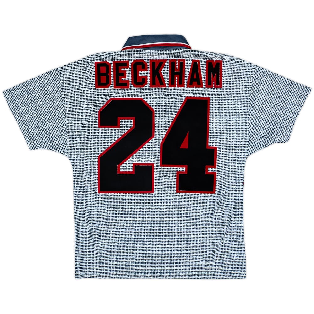1995-96 Manchester United Away Shirt Beckham #24 - 8/10 - (Y)