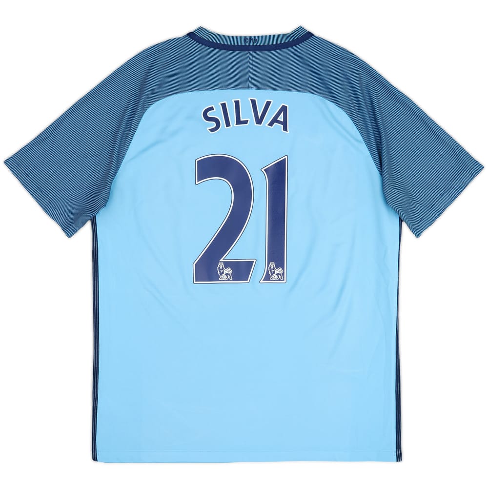 2016-17 Manchester City Home Shirt Silva #21 - 7/10 - (L)